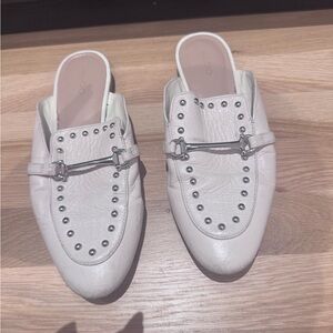 Aldo White Studded Mules